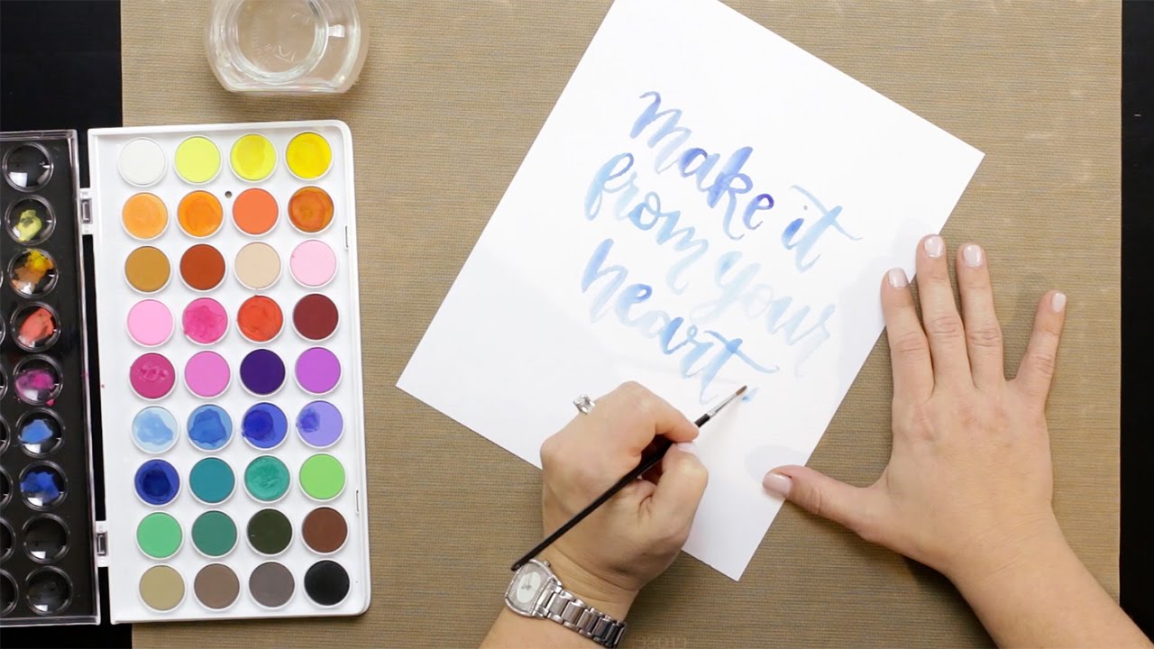 Brush Calligraphy With Watercolor
