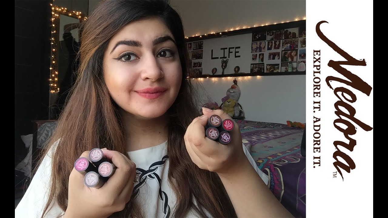 Affordable Makeup - Medora Lipsticks Swatches & Review  | Pakistani Drugstore Makeup