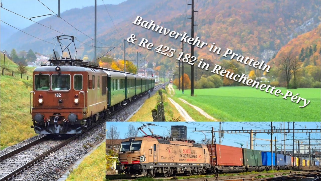 Bahnverkehr in Pratteln, (13.11.2025) mit Re 425 182 & Swiss Classic Train in Péry (25.10.2025)