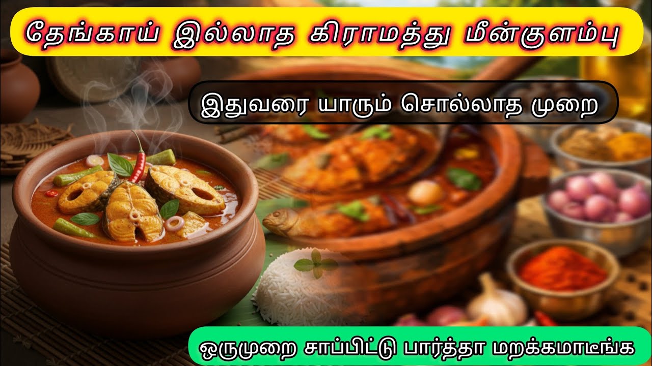 🫕 கிராமத்து மீன் குழம்பு எப்படி செய்வது | யாரும் சொல்லாத முறை 👍 #fishcurry #கிராமத்துசமையல் #village