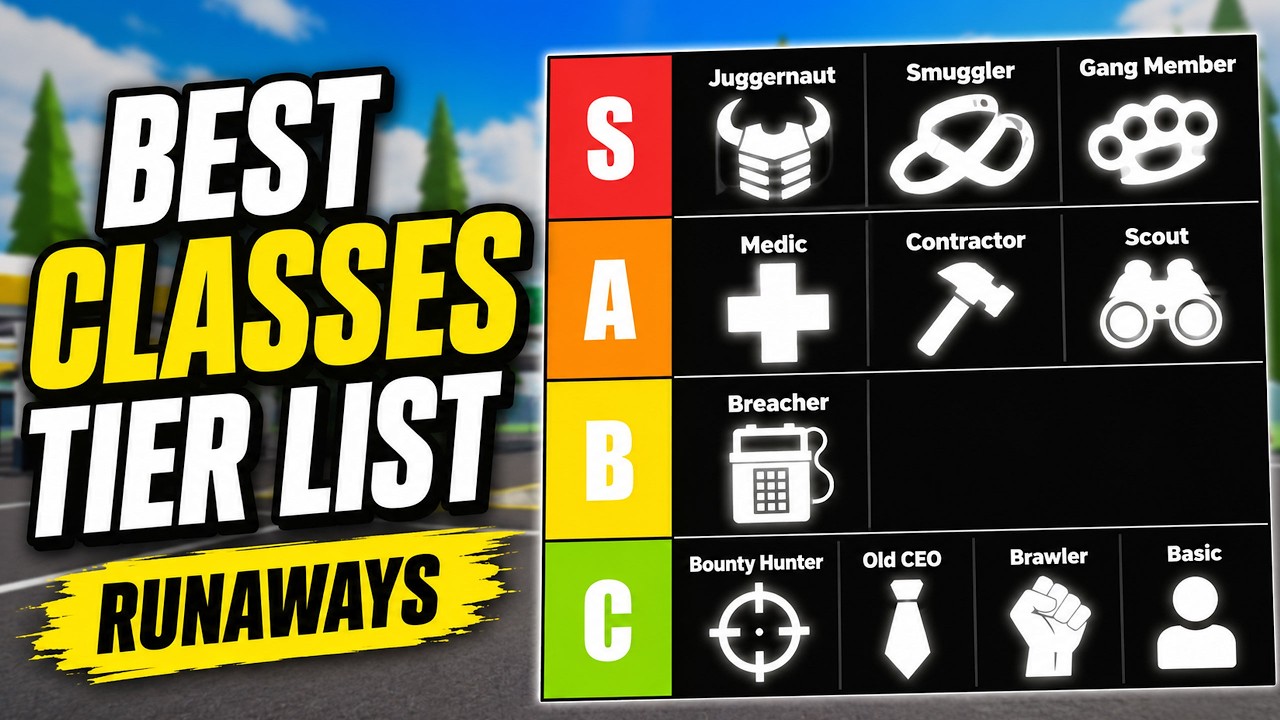 BEST CLASSES TIER LIST in RUNAWAYS Roblox