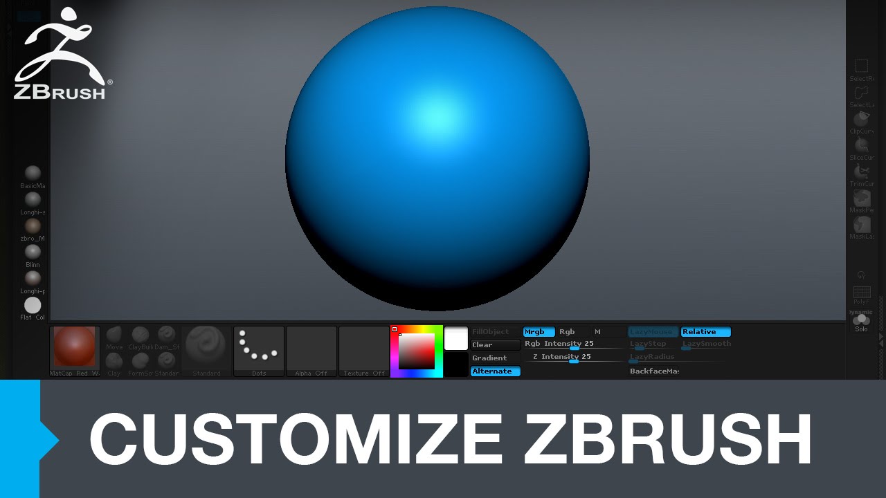 Настройка горячих клавиш и цветов пользовательского интерфейса Zbrush