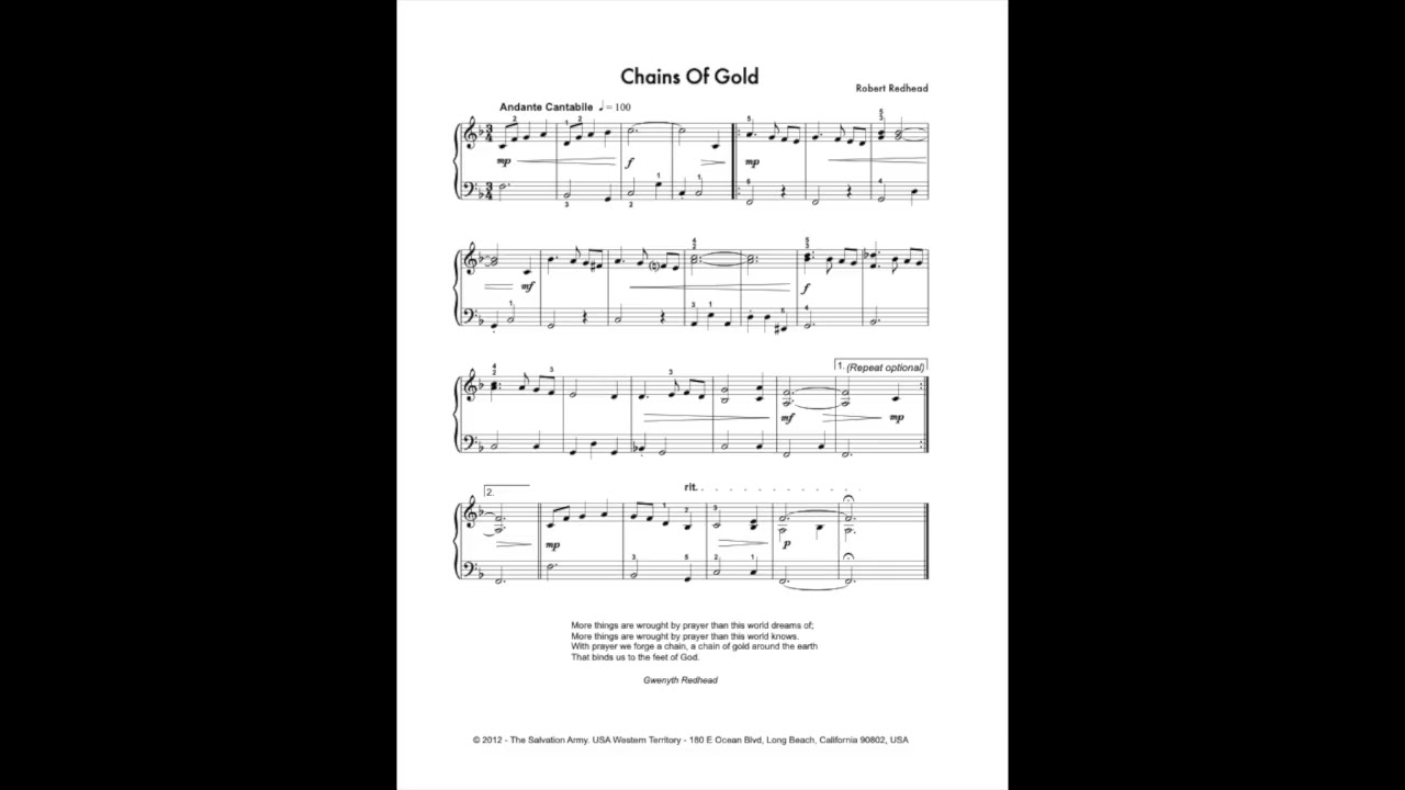 Chains of Gold - Sound Beginnings Piano Solo (SBP2001)