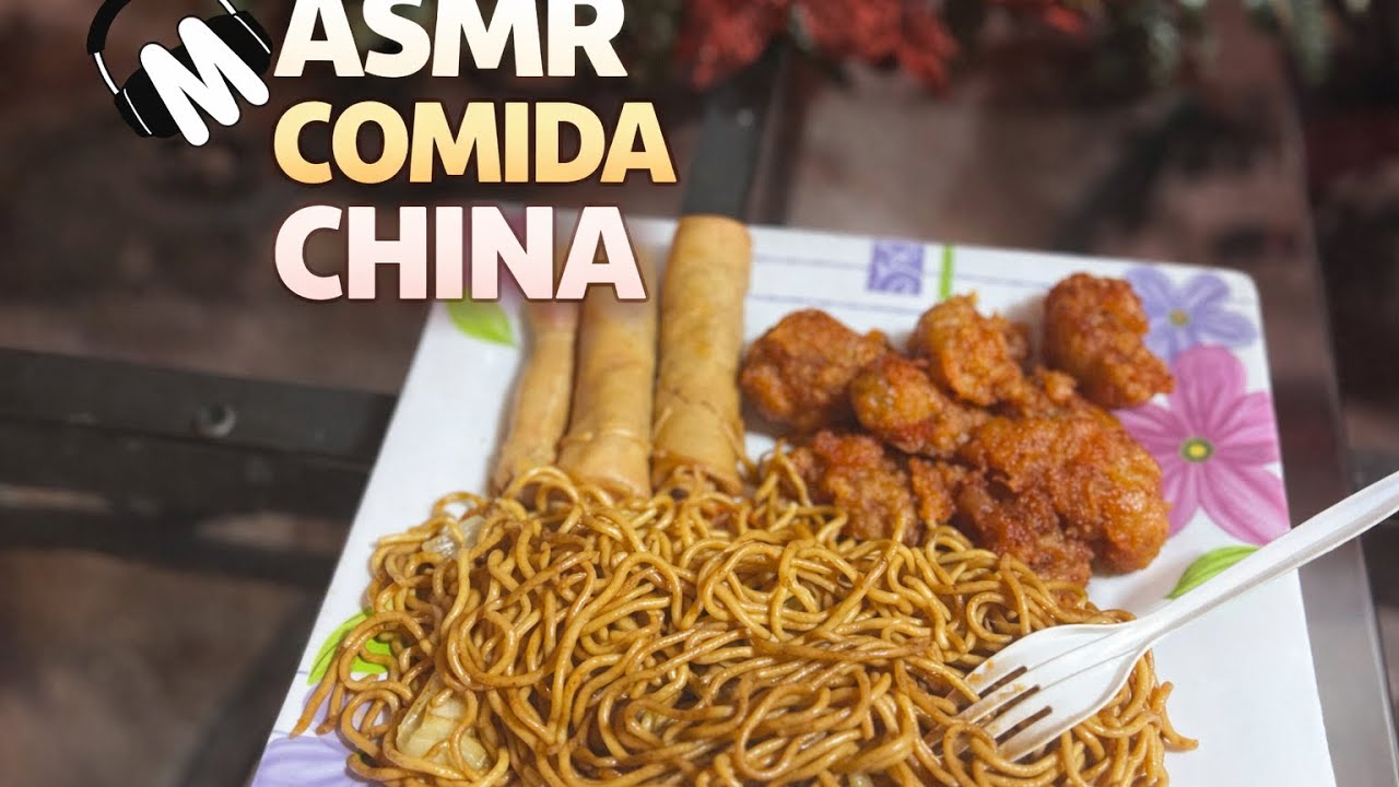 🥢🫧🩷 ASMR ESPAÑOL | COMIENDO COMIDA CHINA 🥱💫🌙