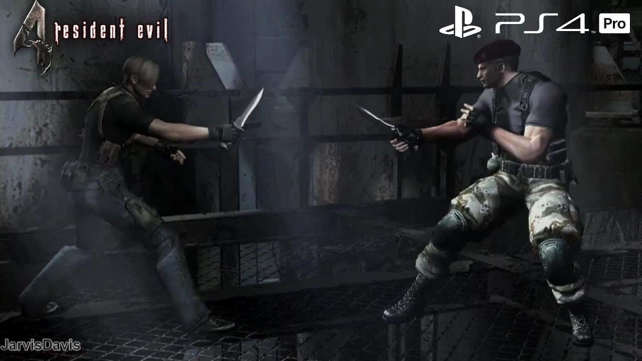 Resident Evil 4 (PS4 PRO) Леон против Краузера Бой на ножах [1080P 60FPS]