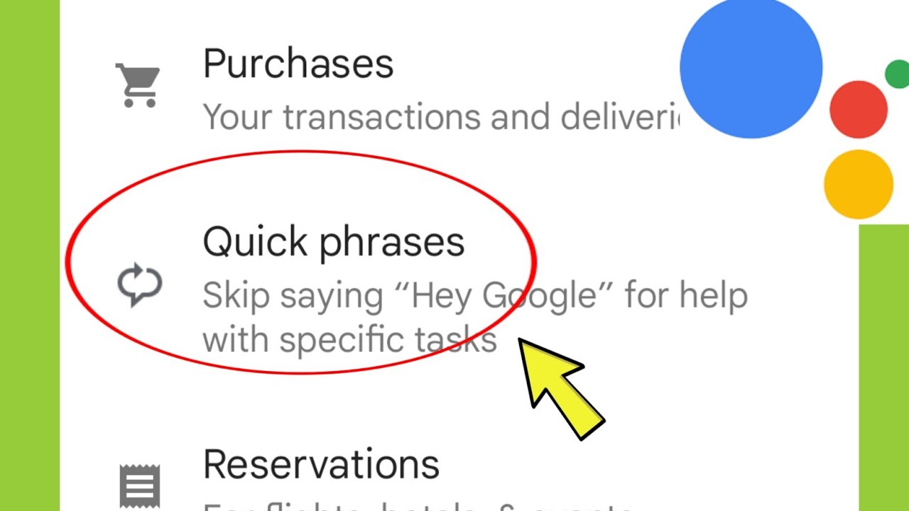 Google Assistant | Quick Phrases ?