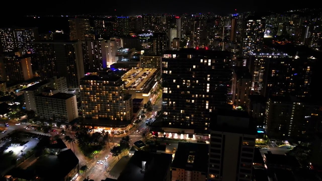 Flyover Waikiki Oahu Hawaii 4K