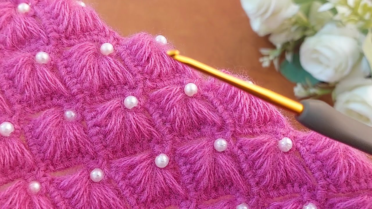 🌨️A charming crochet for💓cold weather ⚪ Crochet💗 like pearls