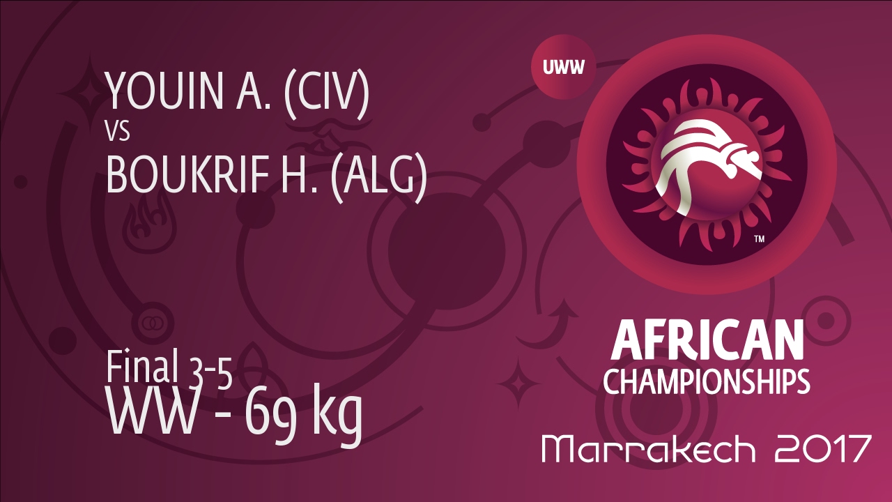 BRONZE WW - 69 kg: H. BOUKRIF (ALG) df. A. YOUIN (CIV) by TF, 10-0
