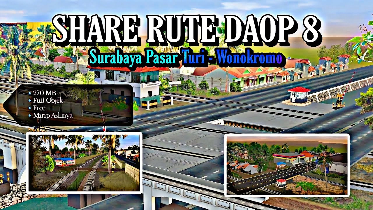 ПОДЕЛИТЬСЯ ⁉️ Маршрут Daop 8 | Сурабая Пасар Тури - Вонокромо [Trainz Simulator Android]