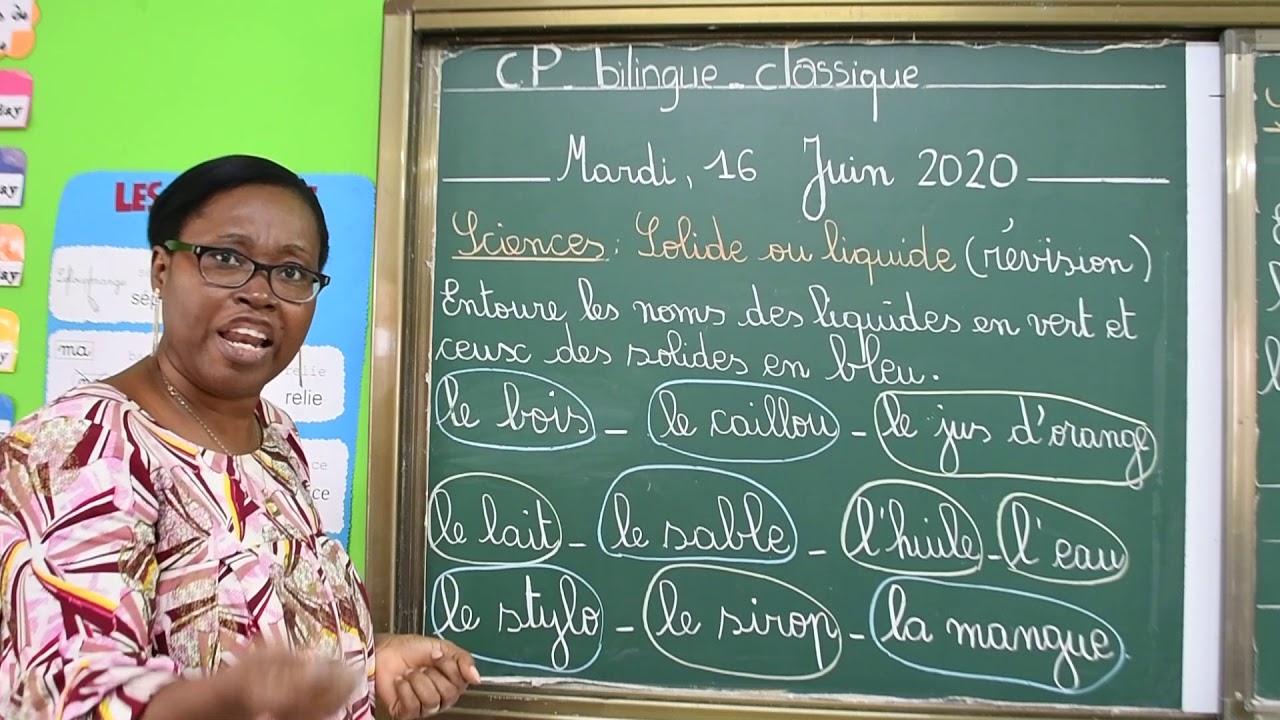CP Bilingue et Classique Sciences : Solide ou liquide (révision)