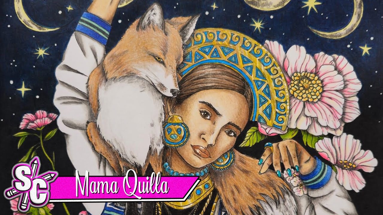 'MAMA QUILLA' SOPHIE COLOURS THE GODDESS COLOURING BOOK BY ANA JAREN