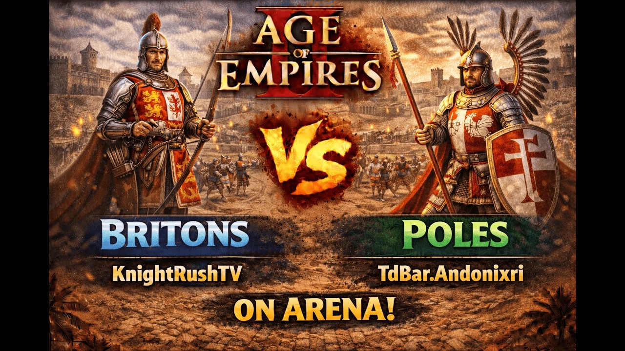 Britons vs Poles | 1v1 Arena | vs TdBar.Andonixri  | AoE2