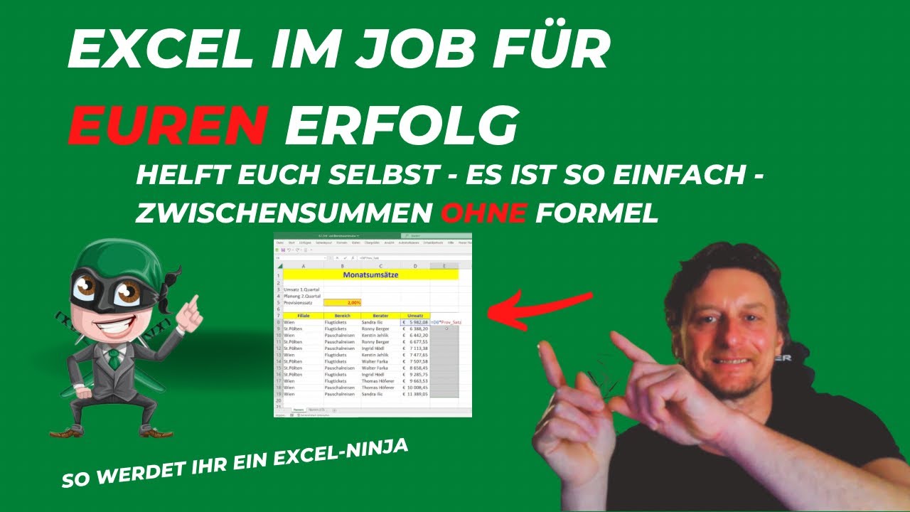 Top Tools f&uuml;r Excel f&uuml;r EUREN Erfolg. Zwischensummern etc. OHNE Formeln&hellip;