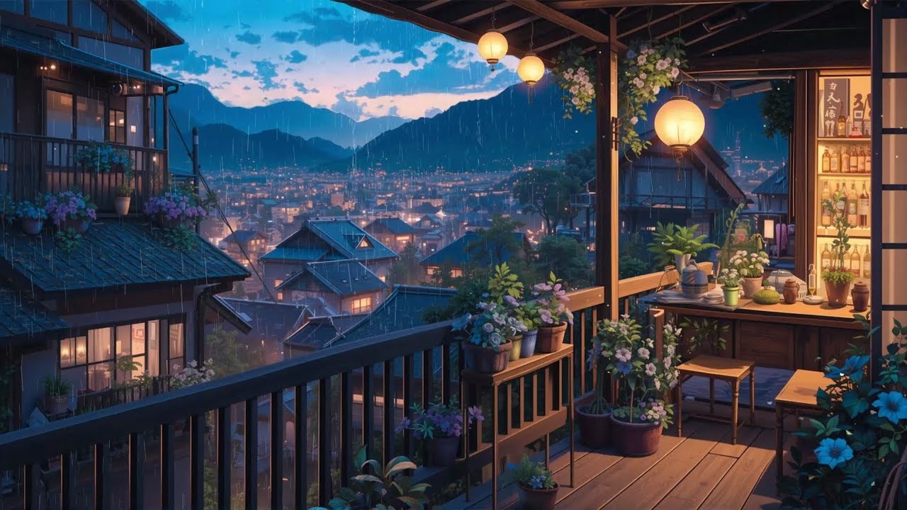 Rain Falling on the Porch 🌧️ Cozy Night White Noise for Sleep