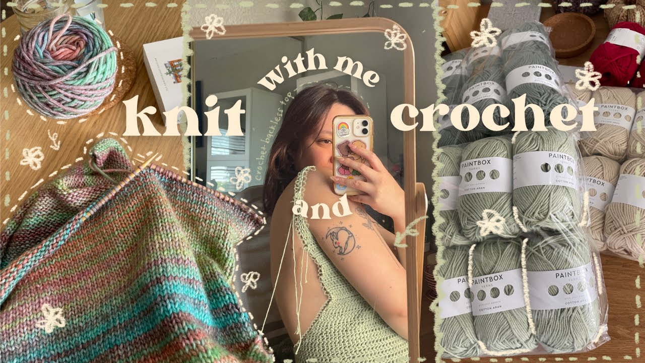 knit and crochet with me 🐇 making a backless top | vlog 011