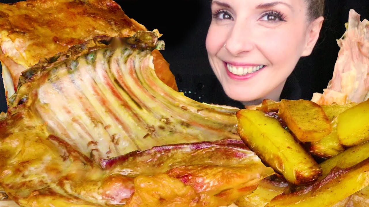 ROASTED LAMB CHOPS 🍖, POTATOES & GRILLED BREAD | Savage Eating | ASMR Mukbang | Real Eating Sounds