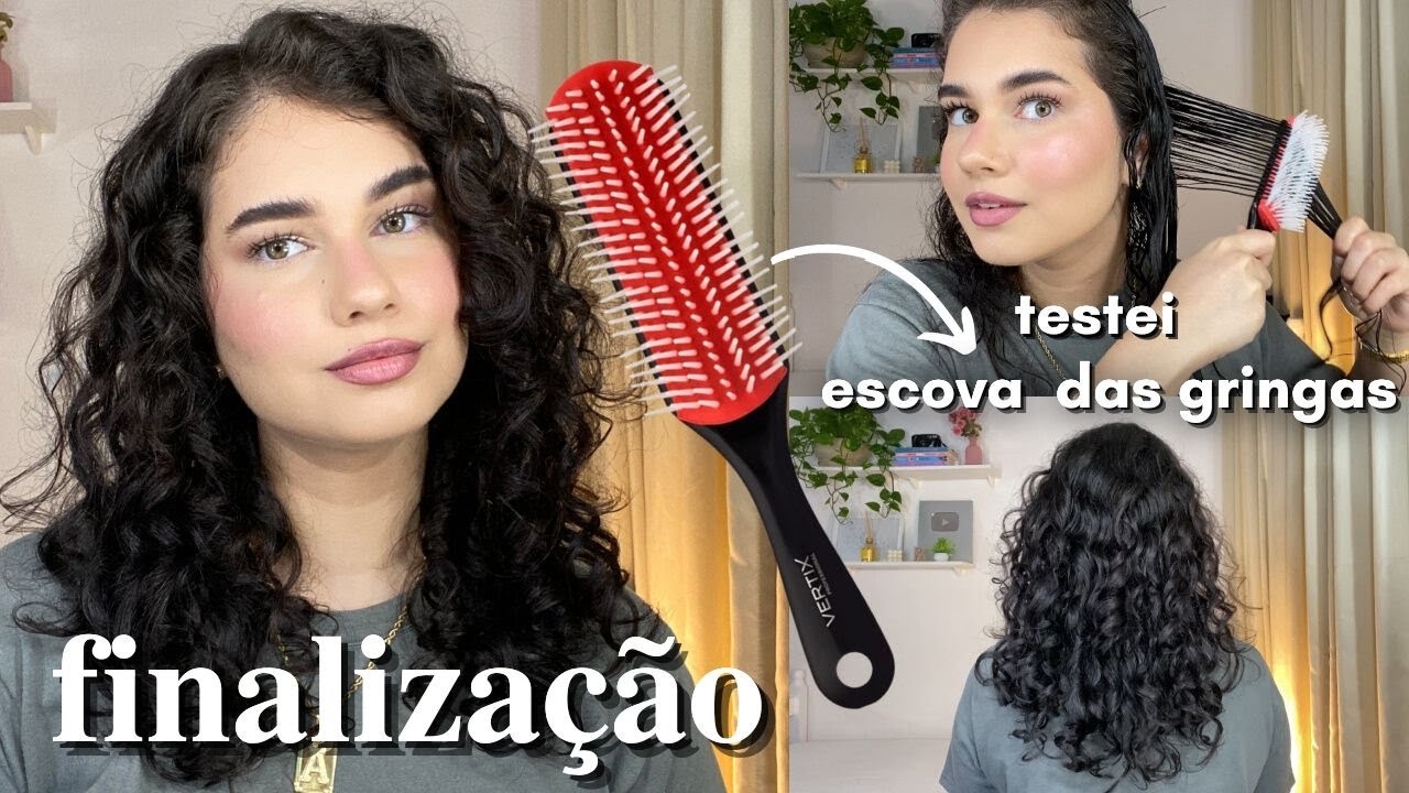 testei ESCOVA no estilo das GRINGAS ONDULADAS e CACHEADAS | styling brush da VERTIX