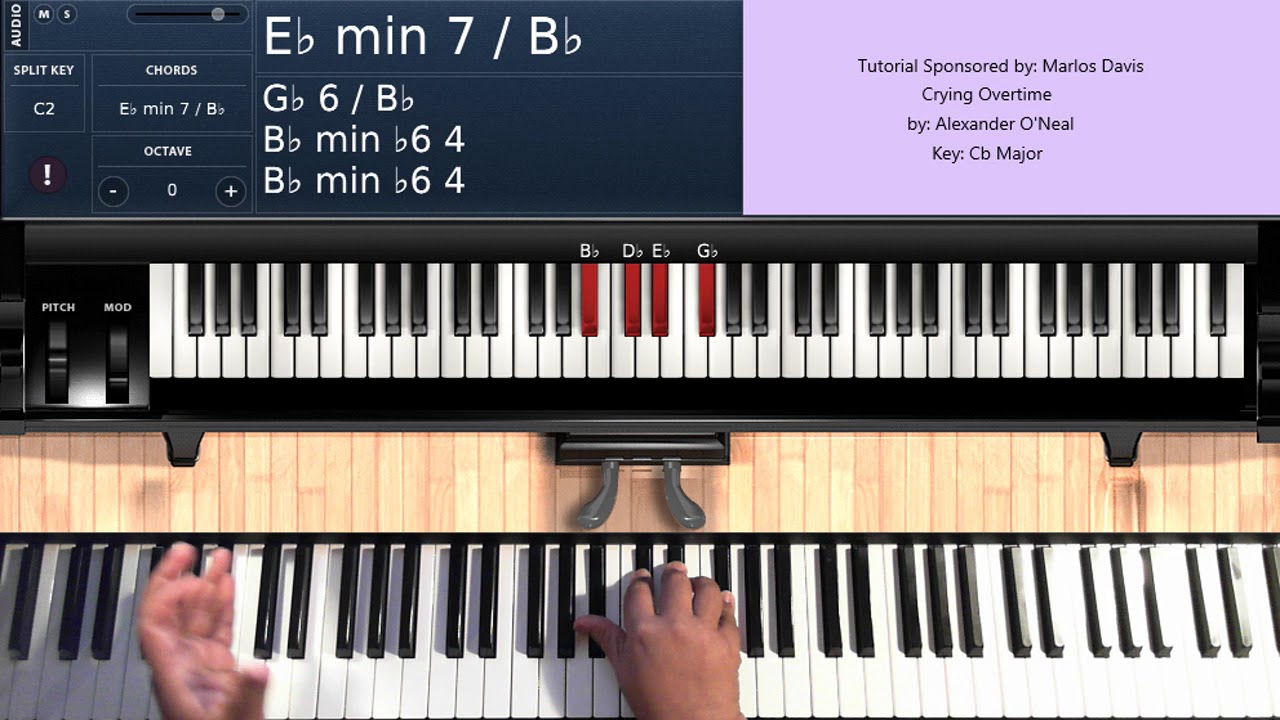 Crying Overtime (by Alexander O'Neal) - Piano Tutorial
