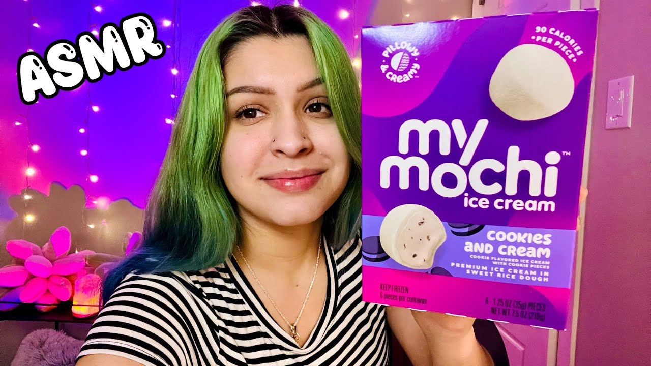 ASMR| mochi ice cream Oreo flavor 🍡