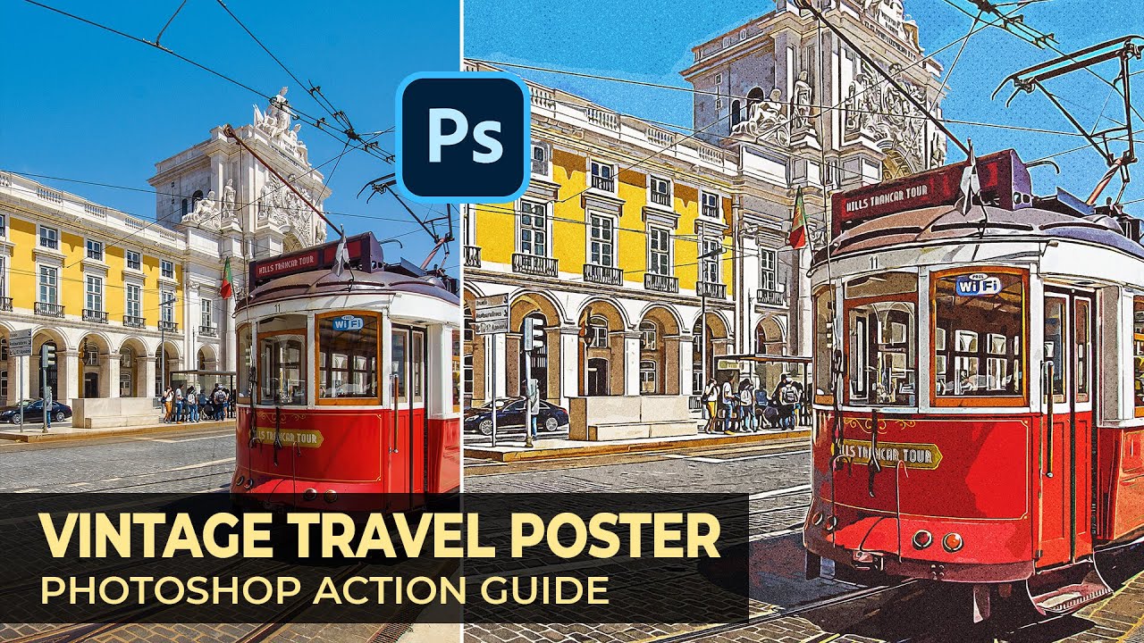 Vintage Travel Poster Photoshop Action Guide