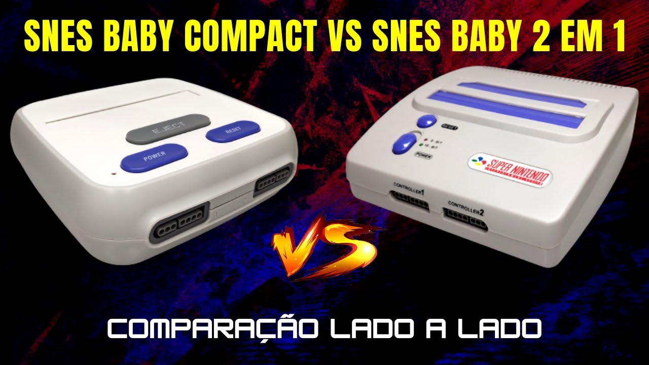 Comparação Snes Baby 2 em 1 🆚 Snes Baby Compact Lado a Lado na Placa de Captura