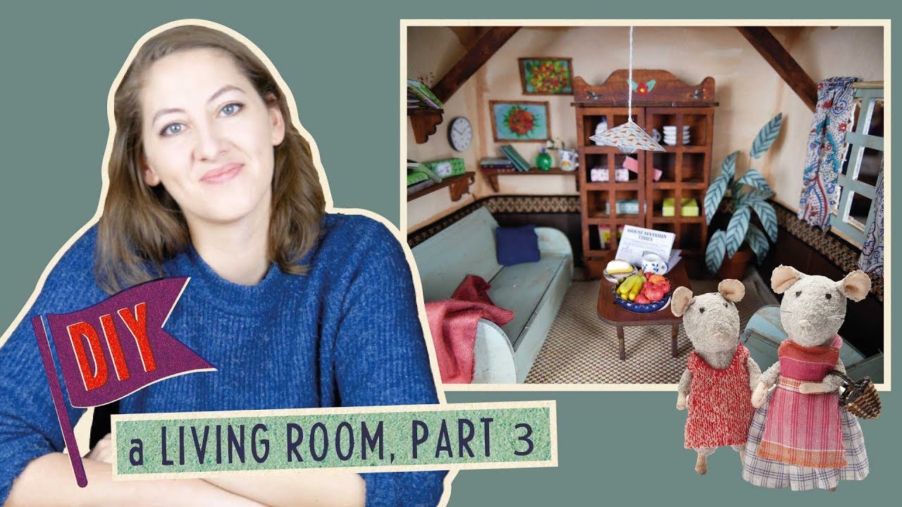 DIY Miniature Living Room Prt. 3 | Mouse Mansion Tutorial