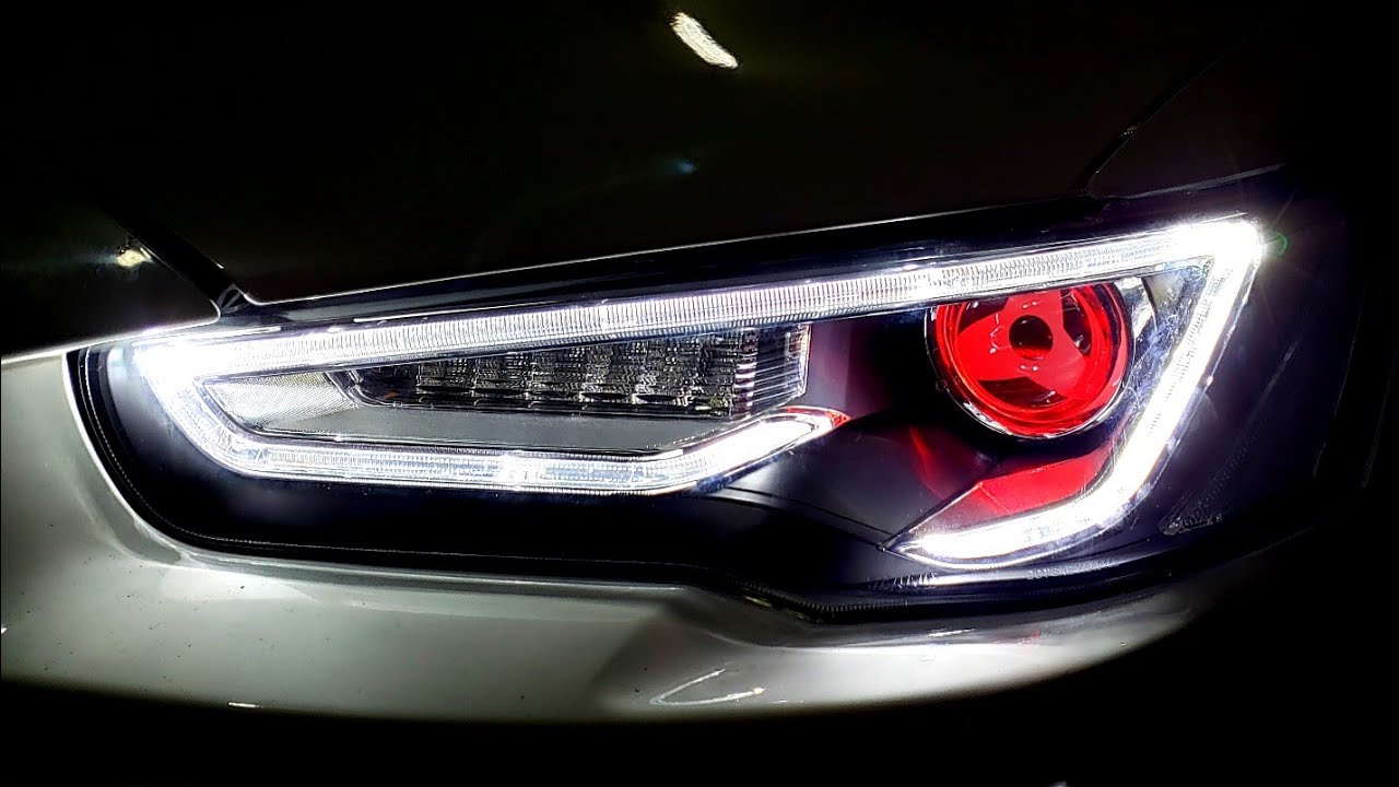 Faróis Mitsubishi Lancer + Lentes Customizadas + DemonEyes + Neon Bluetooth
