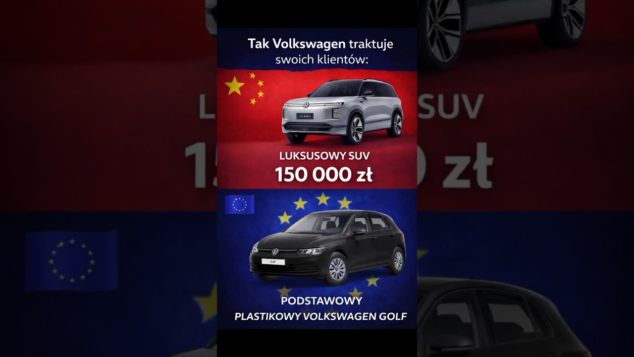 Tak Volkswagen traktuje 🇪🇺 klient&oacute;w. W 🇨🇳 150 tys PLN za luksusowego SUVa w Europie co najwyżej Golf