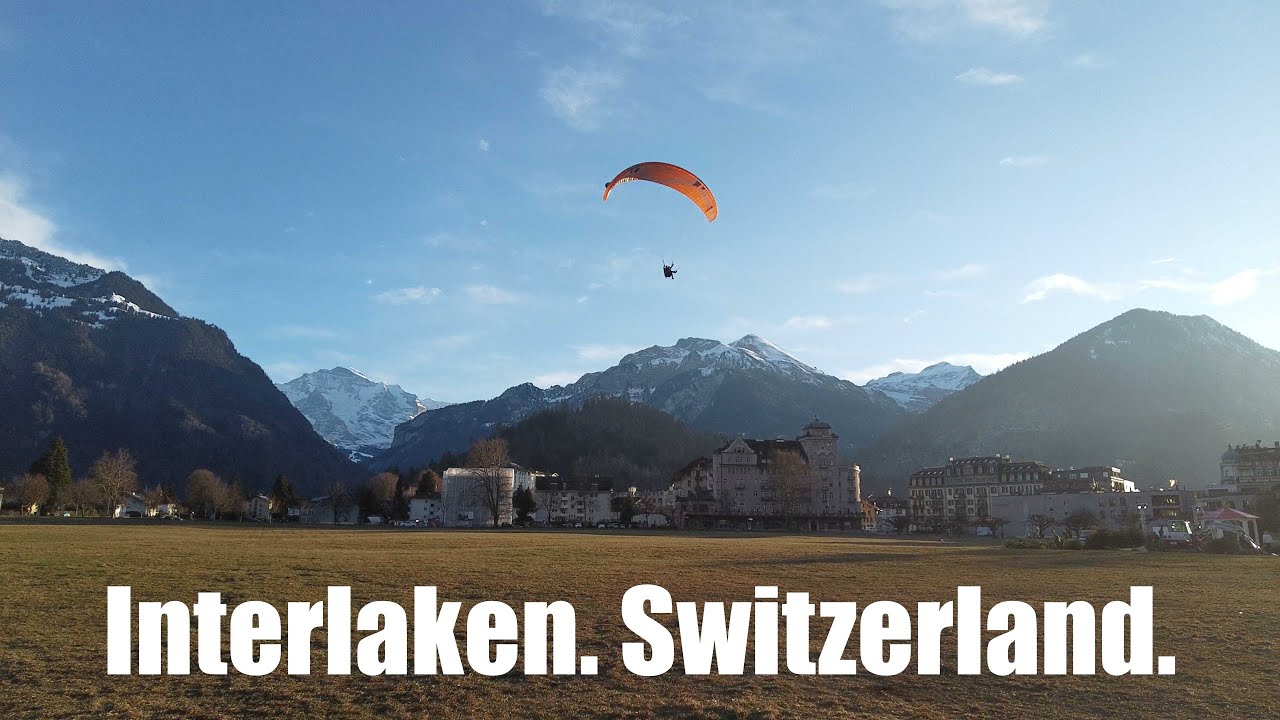 Interlaken. Gems of Switzerland. 4K. Walking Tour.