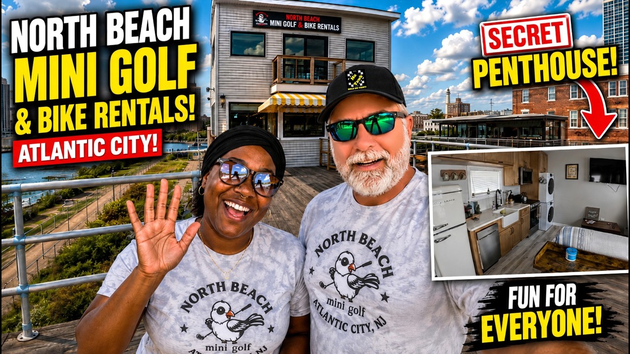 🟡 ATLANTIC CITY BOARDWALK HIDDEN GEM! North Beach Mini Golf & Bike Rental! Plus PENTHOUSE Tour!