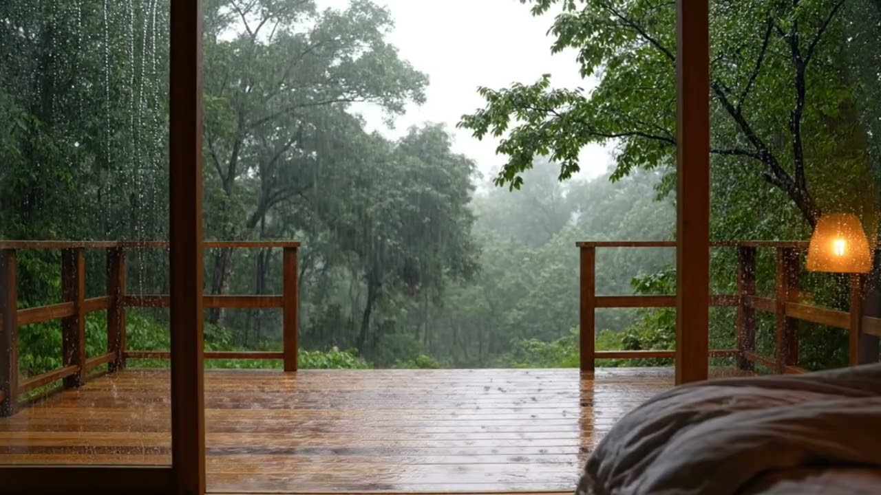 Zen Forest Rain Meditation 🌿 Mindful Breathing & Sleep Ambience in a Modern Room