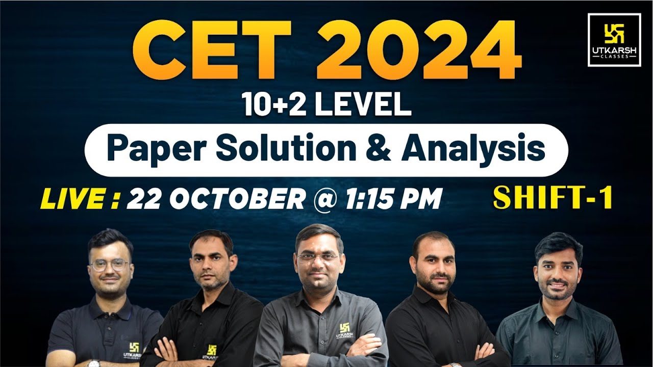 Rajasthan Cet Paper Solution 2024 | CET (10+2) Level Paper Solution & Analysis | Utkarsh Classes