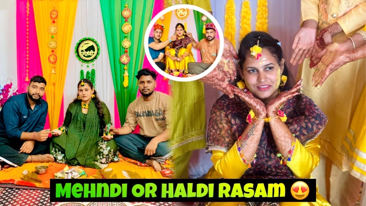 Beautiful Moments from Sister Mehndi & Haldi Rasam 💚💛 | #293 Vlogs | Baddi Vlogs 