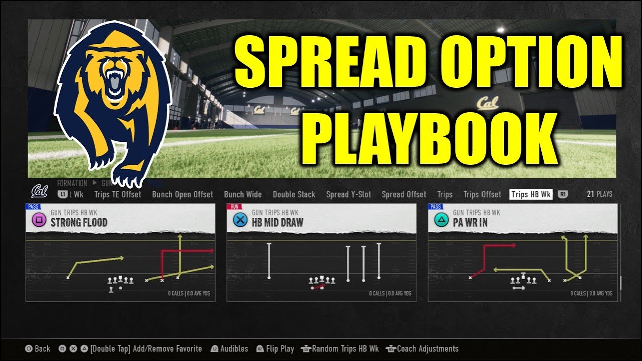 Cal Spread Option Playbook Guide | College Football 25