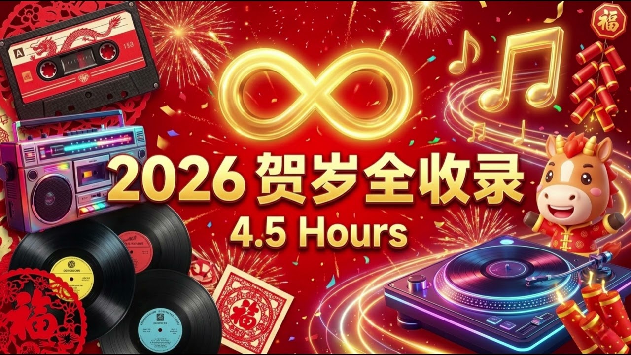2026 新年歌 | JVWAI 4.5小时超长贺岁大合辑 [Non-Stop] 从70年代复古到现代电音！🧨 店铺/大扫除/聚会必听 BGM Lagu Imlek