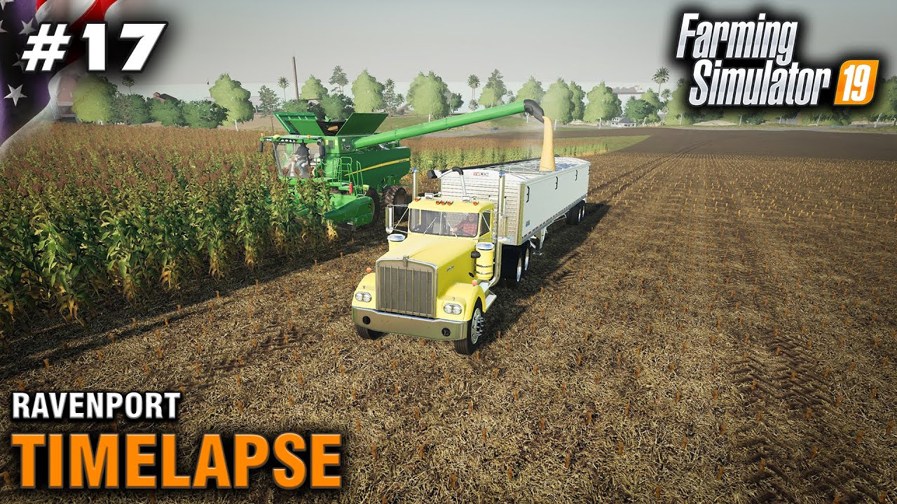 FS19 Timelapse Ravenport #17 Corn Harvest