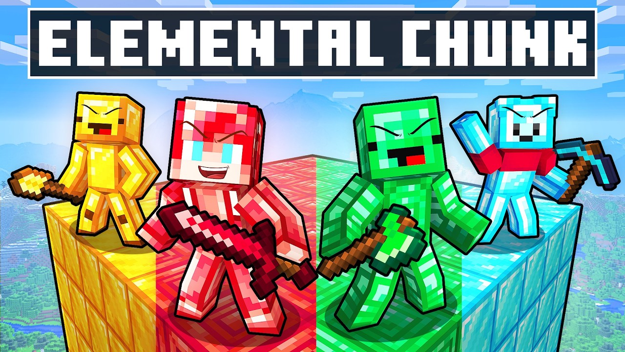JJ and Mikey Survive On The ALL TREASURES Chunk In Minecraft - Maizen