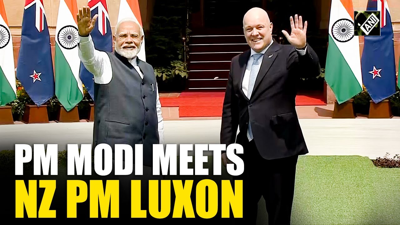 PM Narendra Modi meets New Zealand counterpart Christopher Luxon at Hyderabad House in Delhi
