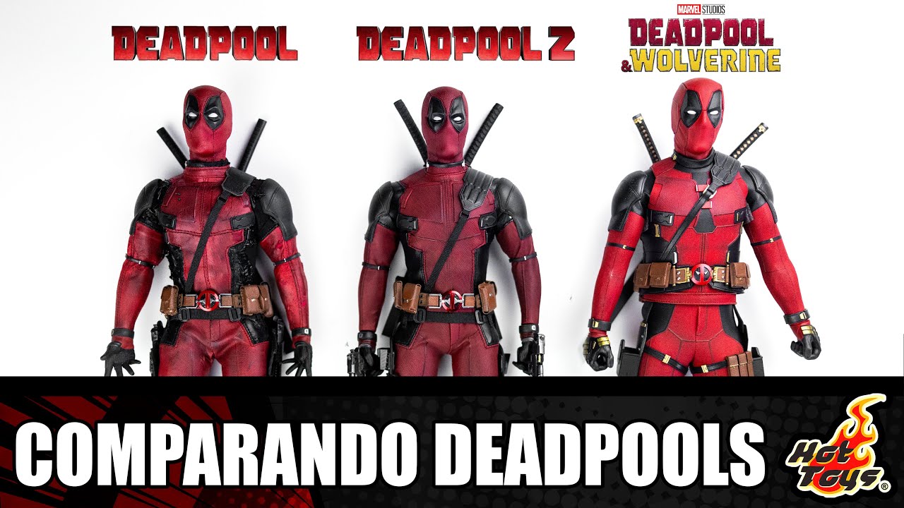 COMPARANDO LAS FIGURAS DE DEADPOOL DE HOT TOYS: DEADPOOL, DEADPOOL 2, DEADPOOL & WOLVERINE