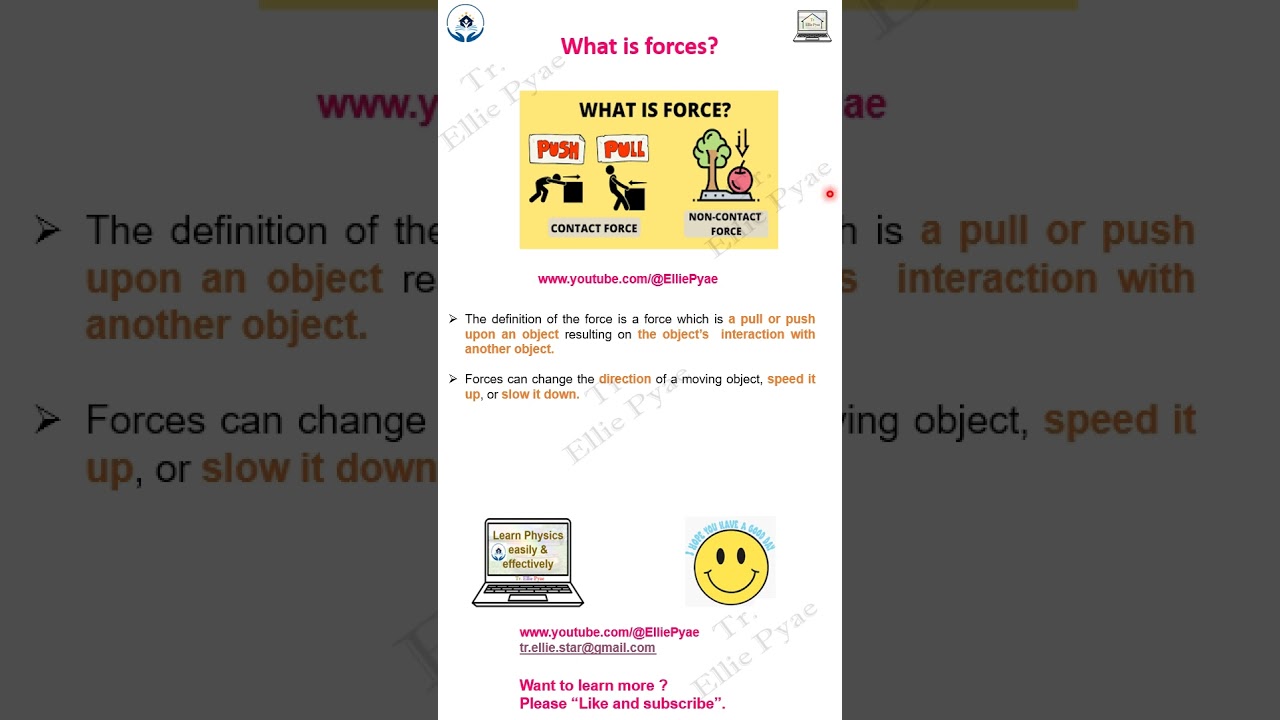 Force #shorts #preigcse #secondary1 #cambridgephysics #igcse #Tr.Pyae #physics #GED