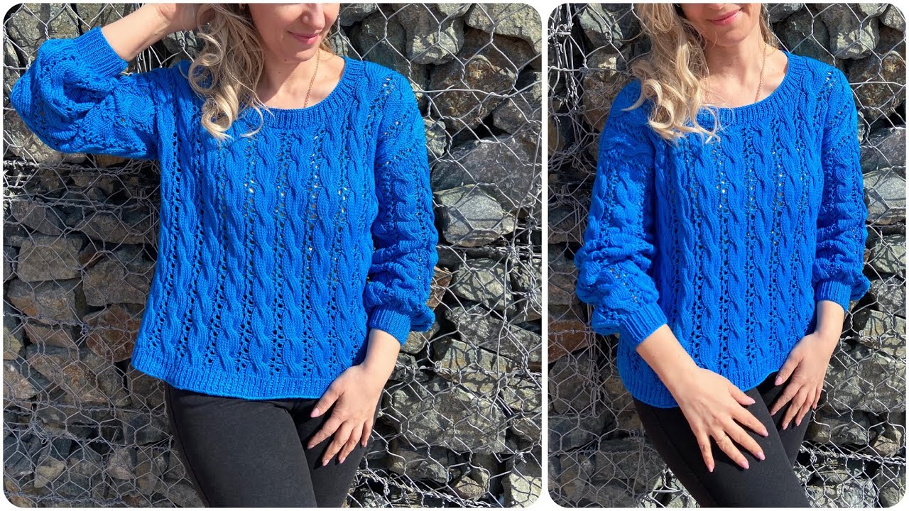 Джемпер спицами с косами Мастер класс Aran sweater pattern