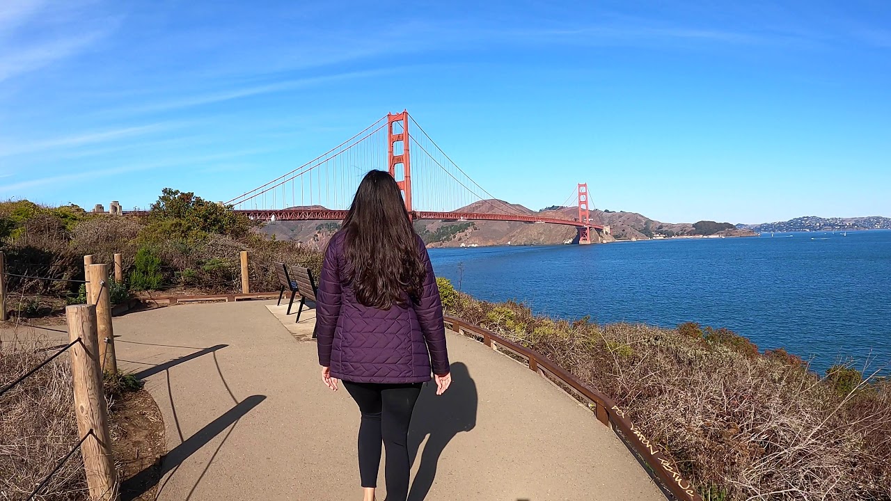 A Walk from Crissy Field to Golden Gate Bridge , San Francisco - California | 4K