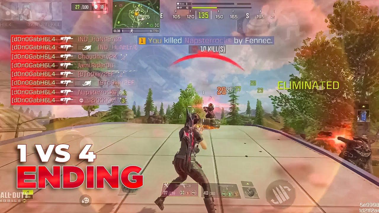 Using SMG ( Fennec ) Instead of SHOTGUN in Solo vs Squad | 1 vs 4 Ending