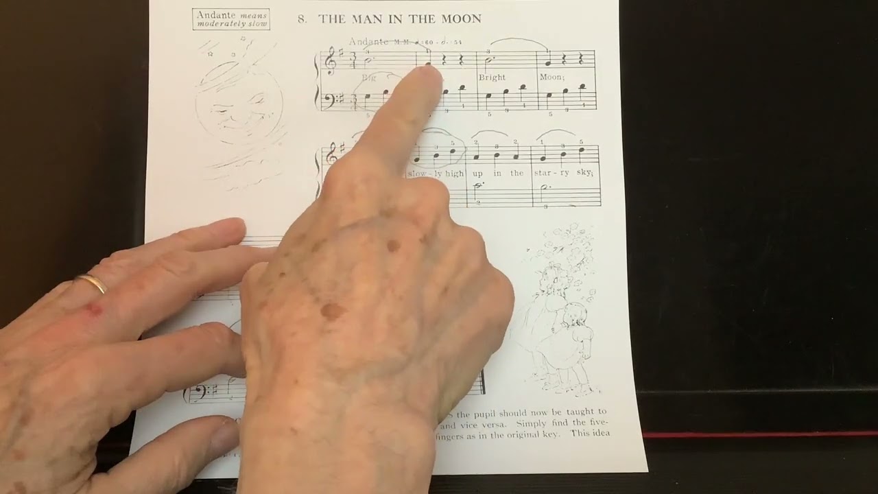 How to Play ‘The Man in the Moon’ from John Thompson Book 1 - Lesson 2