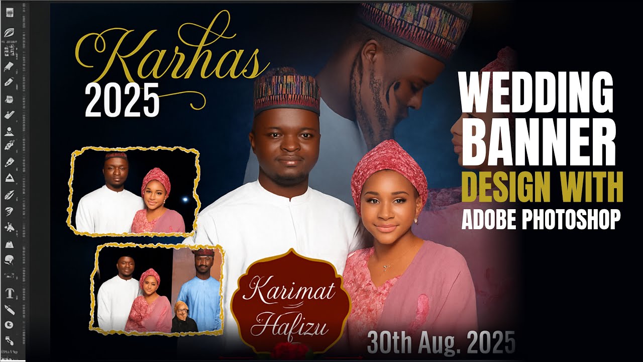 How to Design a Professional Wedding Banner in Photoshop | Step-by-Step Tutorial