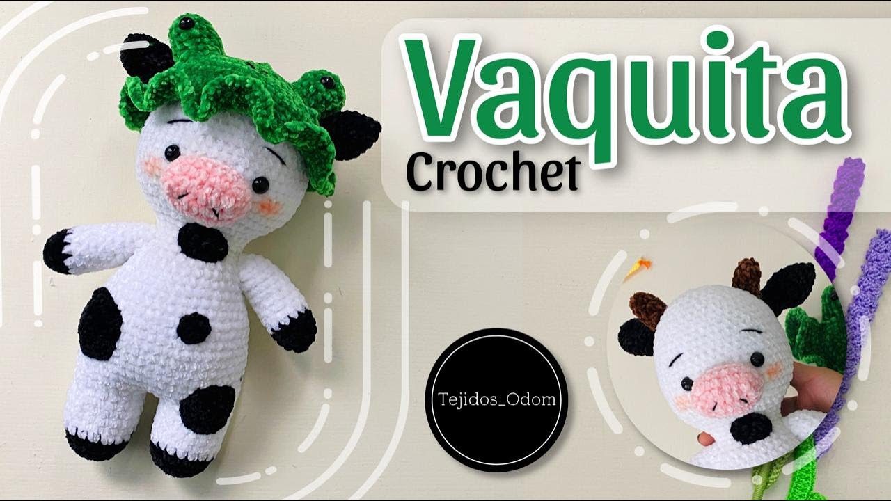 🐮 VAQUITA Chenille A Crochet, Gorro Rana Tejido, Vaca Tejida- Subtitles ENG/ESP 🇺🇸-🇪🇸 @el.tejedor