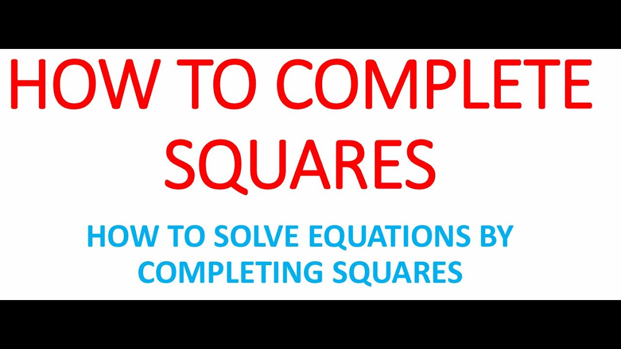 VID 2 GRD 11 MASTER COMPLETING SQUARES BY KAMALA P 0785222041