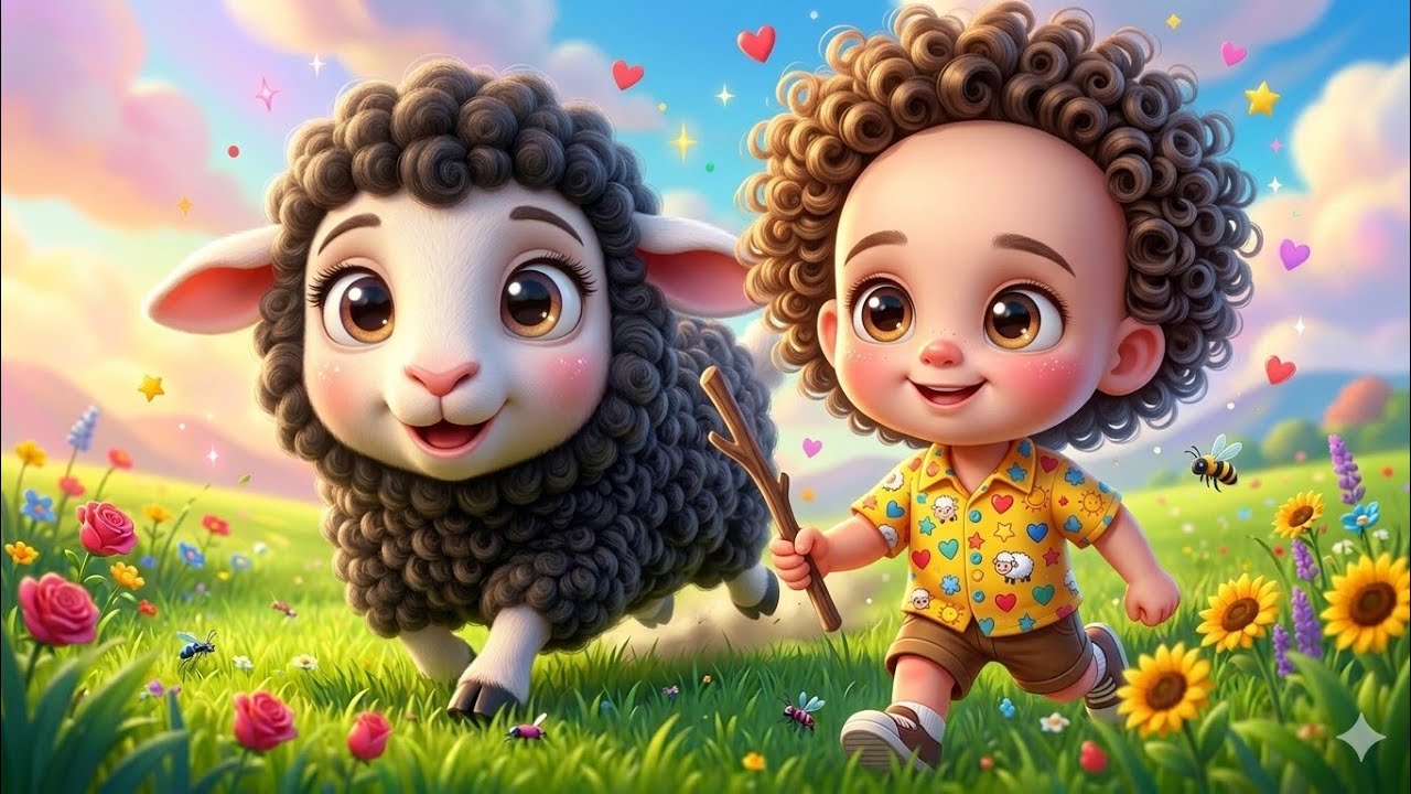 Baa Baa Black Sheep | 3D Cartoon Song for Kids | Moral Rhyme about Sharing | bhoobhookids