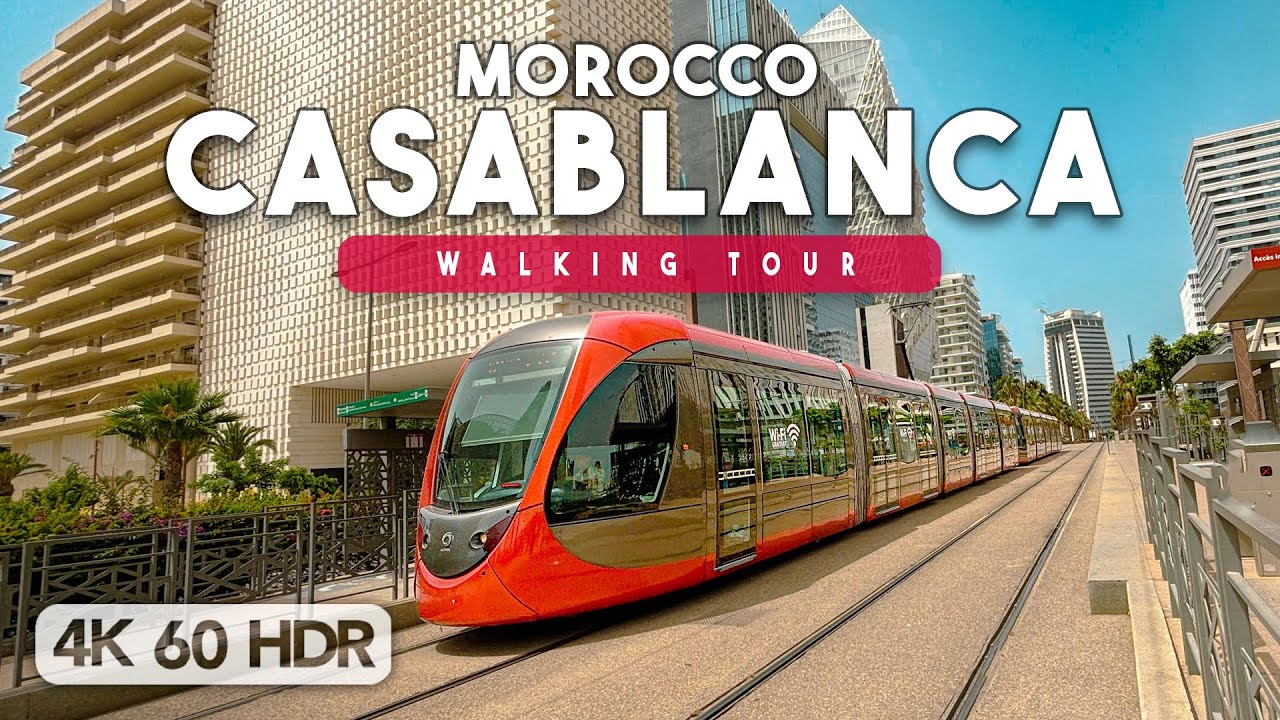 Casablanca, Morocco Walking Tour - Anfa District - 4K 60FPS HDR